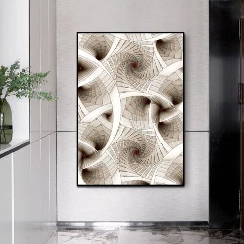 Rotating Spiral Staircase Mirror Abstract Decorative Poster Nordic Canvas Painting Print Decor Wall Art Pictures For Living Room