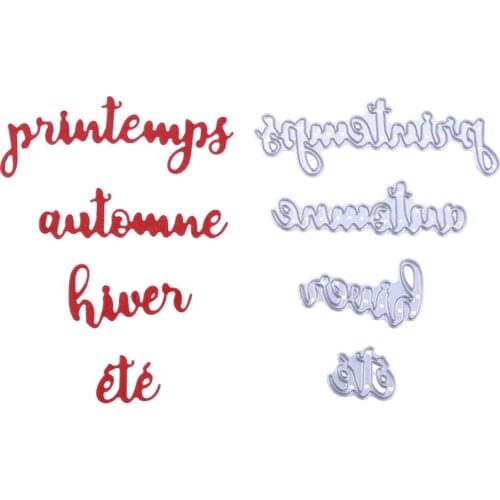 Printemps automne hiver été French Word Of Season Die Cuts For Cards Making dies scrapbooking metal cutting dies new 2019