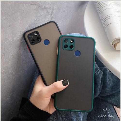 Shockproof Armor Matte Case For OPPO Realme C12 Funda Luxury Silicone Bumper Clear Hard PC Cover For Realme C12 RMX2189 C 12