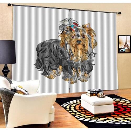 Customized size Luxury 3D Window Portray, animal dog 3d Curtains Blackout for Living Room Kids Bedroom Fabric