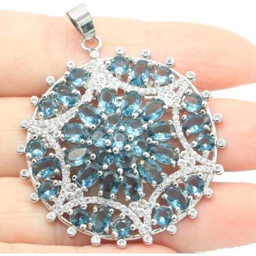 34x26mm Anniversary Tanzanite Birthday Gift 925 Sterling Silver Pendant