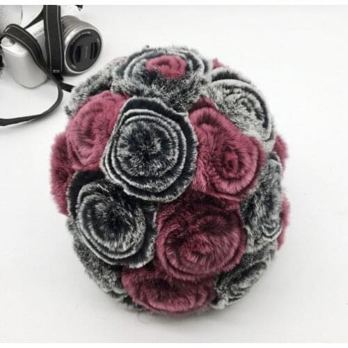 2017 Fashion girl fur cap lady winter natural real rex rabbit fur hat high quality women warm free shipping TU154-042