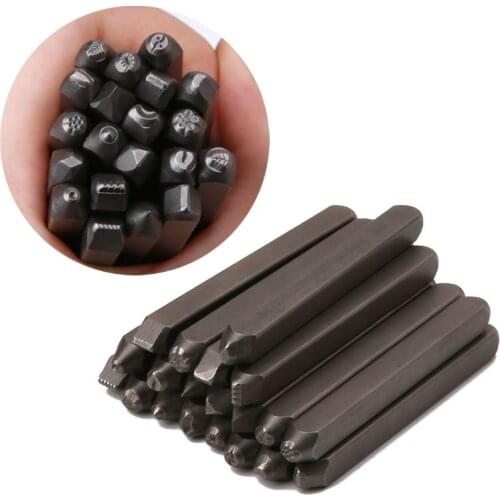 20Pcs 4mm Steel Punches Flower Leaf Stamps Jewelry Making Metal Stamping Tools