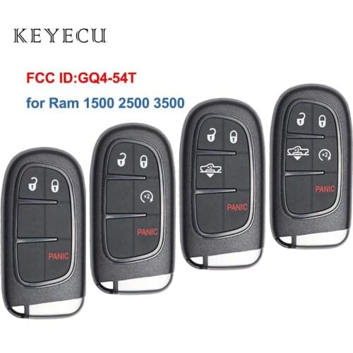 Keyecu Smart Remote Key Fob for Ram 1500 2500 3500 2013 2014 2015 2016 2017 2018 3 4 5 Buttons 433MHz ID46 Chip GQ4-54T