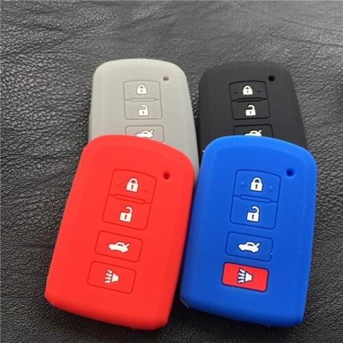 Silicone rubber car key cover case For Toyota Highlander RAV4 Camry Avalon Corolla 2016 2017 4button key cover
