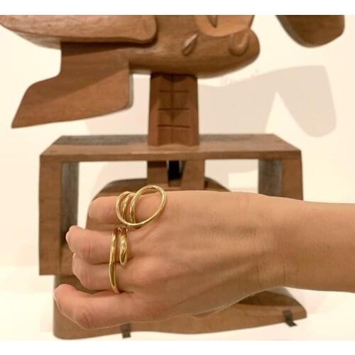 Titanium Twist Stackable Rings Women Stainless Steel Jewelry Punk T Show Designer Club Cocktail Party Ins Rare Japan Korean