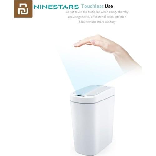 Hot NINESTARS Smart Trash Automatic Touchless Intelligent LED Induction Motion Sensor Kitchen Trash for xiaomi home Garbage Bin