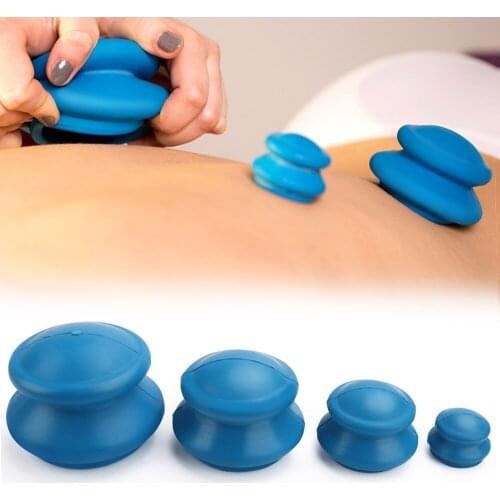 4Pcs Vacuum Cans Suction Cups Moisture Absorber Anti Cellulite Vacuum Cup Set Massage Jars Suction Cups Body Massage Therapy