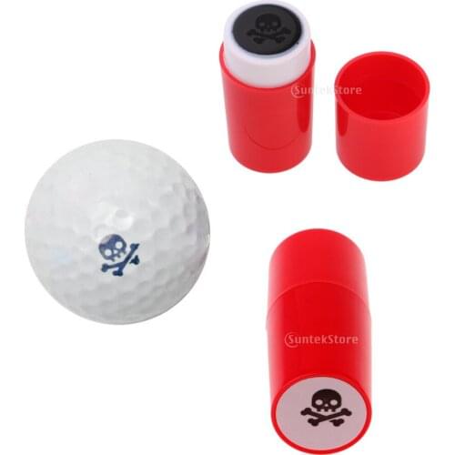 2Pcs Bright Colorfast Golf Ball Stamper Marker Skull Shape Design,Great Gift Prize for Golfer Learner Golf Ball Stamper Stamp