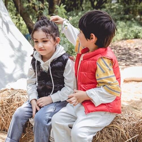 New Childrens Cotton Padded Vest Coat For Boys & Girls Candy Color Wadded Waistcoat Baby Kids Casual Vest Jacket Clothes P234