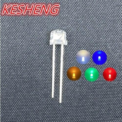 100PCS 5mm Diode Straw Hat White Red Green Blue Yellow Purple Smd Smt Led Clear Super Bright Wide Angle Bulb 20000mcd Lamp