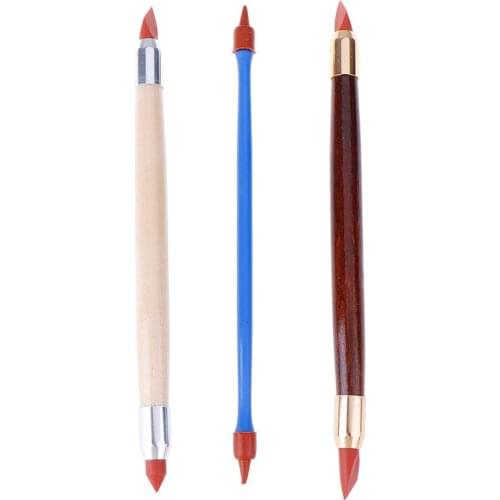 3Pcs Silicon Rubber Shaper Pen Double-head Pottery Clay Sculpture Tools Pottery Ceramics Carving Modeling Shaping Tool