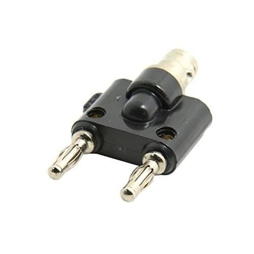 4pcs BNC female jack to 4mm two dual Banana male plug Audio Speaker Connector Test probe RF Splitter adapter