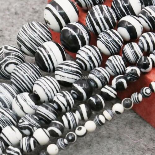 6 8 10 12 14mm Lucky Turkey Stone Zebra Jewelry DIY Loose Beads Stone Accessory Parts Handmade Fashion Jewelry Making Design