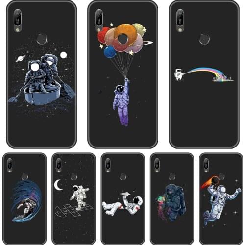 Case For Huawei Y5 Y6 Y7 2019 Silicone Soft Astronaut Space Funny Star Back Cover For Huawei Y9 Y7 Y6 Pro Prime 2019 Phone Case