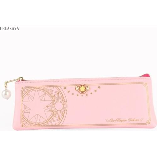 Anime Card Captor Sakura KINOMOTO Clear cards Star Pen Pencil Bag Stationery Accessories Action Figure Magic Array Wallet Purse
