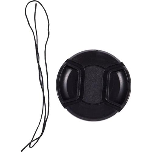 Black 62mm Center Pinch Design Front Lens Cap Cover