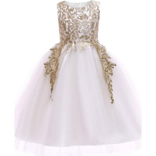 Baby Girls Golden Thread Embroidery Elegant Party Dress for Girls Wedding Dress Kids Dresses for Toddler Girls Christmas clothes