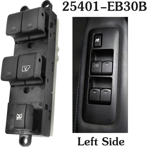 25401-EB30B Master Electric Window Lifter Switch for Nissan Navara Qashqai Pathfinder 25401EB30B 25401-BB65B Front Left Control