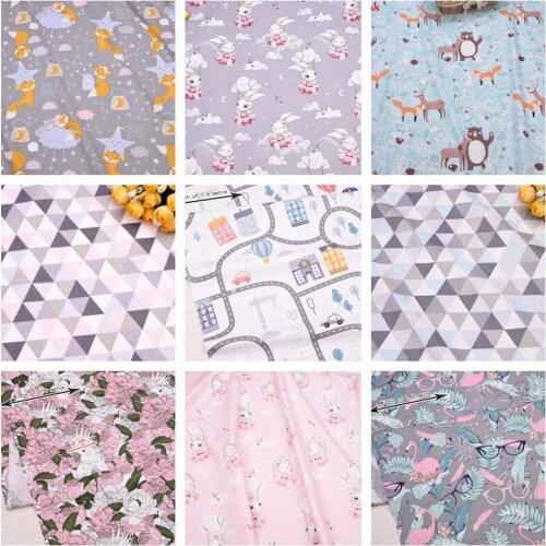 Hot 100% Cotton Fabric Diy Handmade Sewing Craft Baby Dress Home Decor Sheets Telas Patchwork Quilting Cloth Tissus Cartoon