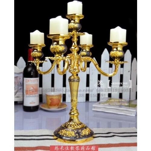 H36cm European luxury metal Metal Candle Holder candlestick candelabra centerpiece candlesticks home wedding party decora 2028C