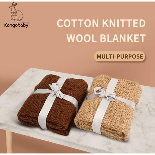 Kangobaby #My Soft Life# All Season 80x135cm Newborn Swaddle Baby Sleeping Cotton Knitted Woolen Blanket