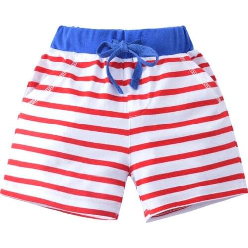 Funnygame Boys Girls Cotton Shorts Summer Children Stripe Pants Drawstring Hot Selling Kids Clothing Boys scanties