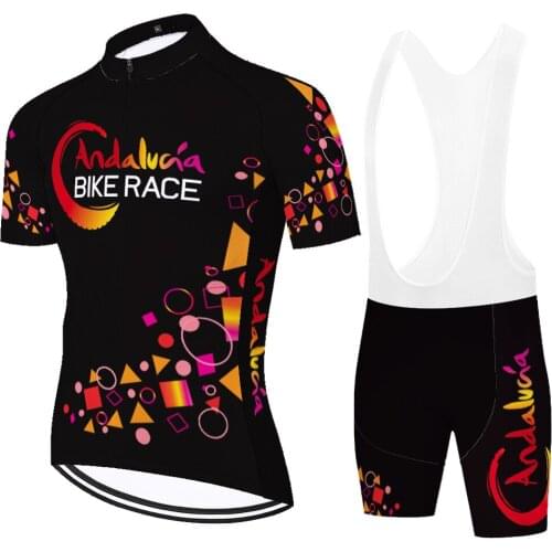 Spain team ANDALUCIA cycling jersey 2021 conjunto bici hombre traje ciclismo hombre verano men tenue cycliste homme