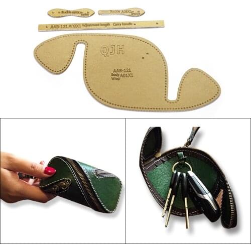 Coin purse Acrylic free cut cardboard version Car key Zipper creative storage bag manual DIY leather leather template mold tool