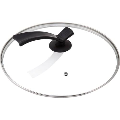 Diameter 32CM Wok Lid Free Standing Frying Pan Lid 12.6 Inches Round Chef Pan Lid with Plastic Handle Wok Cover