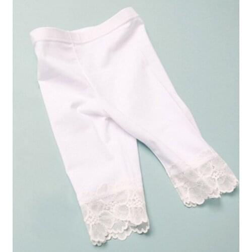 2021 Summer Black White Girls Leggings Pants Lace cotton Children Clothing Flower Girl Knee Pants Tights for children