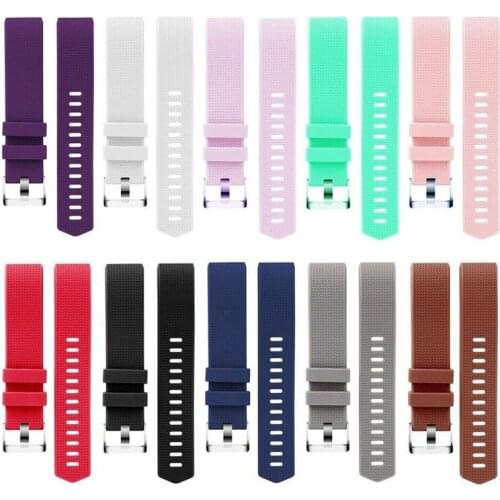 Pure Color Soft Silicone Replacement Watch Band Watch Bracelet for Fitbit Charge 2 Women Men Black Wrist Strap Belt For FitBit 2