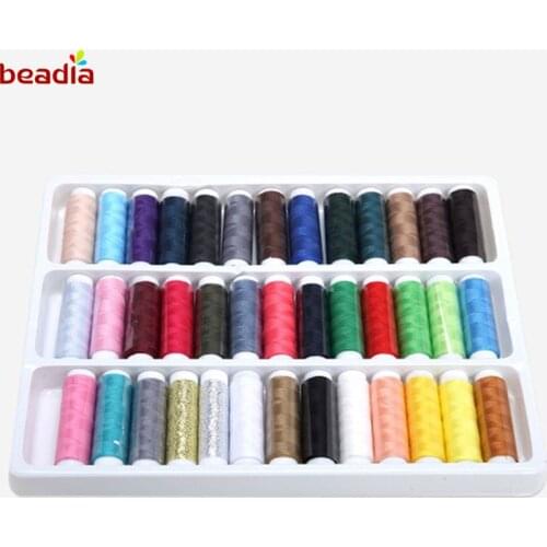 Newest Useful 39 colors/set Portable Storage Box Travel Set Sewing Kits Box Needle Measure Threads Home Tools