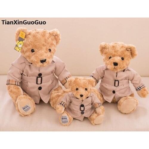 New arrival dresseed coat teddy bear plush toy bear soft doll throw pillow birthday gift b2896