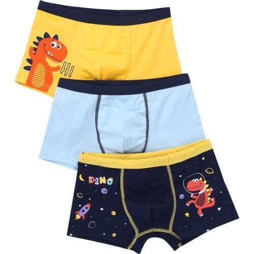 Oyolan 3Pcs Boys Boxer Briefs Kids Cotton Underwear Baby Boy Underpants Teenager Cartoon Print Soft Children Panties 2021 New