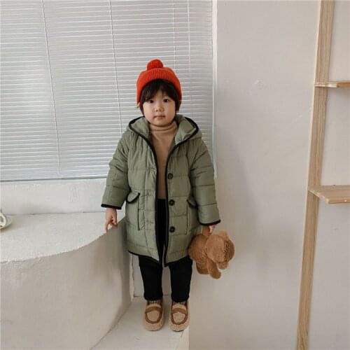 Girls Boys Babys Coat Jacket Outwear Green Fur Thicken Winter Plus Velvet Warm Tracksuit Fleece Childrens Clothing