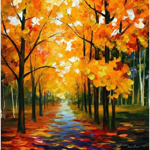 Landscape Modern paintings with Palette knife art oil on Canvas path to wisdom Handmade high quality