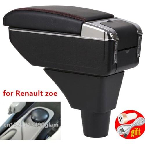 For Renault zoe armrest box universal car center console caja modification accessories double raised with USB