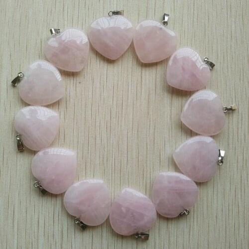 Wholesale 20pcs/lot fashion hight quality natural quartz stone heart charms pendants 25mm fit necklace jewelry making free