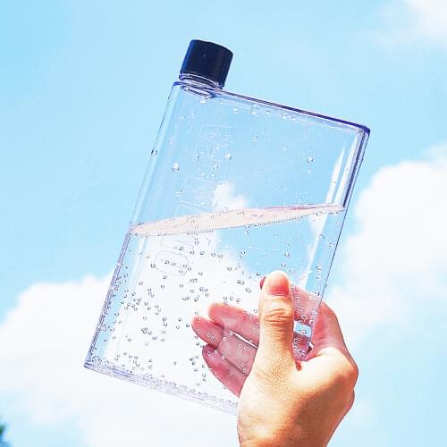Portable Book Paper Cup Botlte Flat Water Bottle Clear Paper Pad Water Bottle Flat Drinks Kettle Notebook Drink Bottle for Water