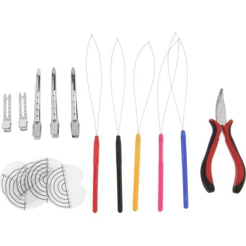 Pro Shield Feather Hair Extension With Clamps Tools Pliers Loop Hook