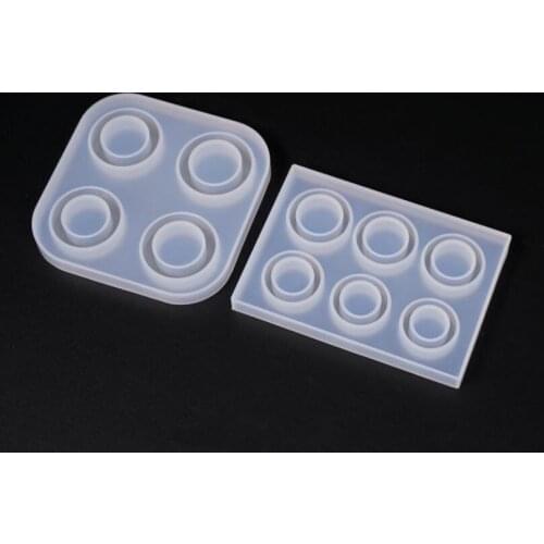 4/6 Grid DIY Handmade Rings Shape Silicone Epoxy Mold UV Resin Moulds Pendant Tools Jewelry Making
