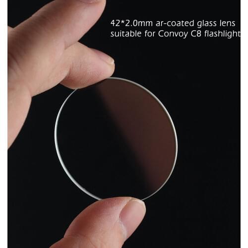 42*2.0mm ar-coated glass lens ,suitable for C8 flashlight