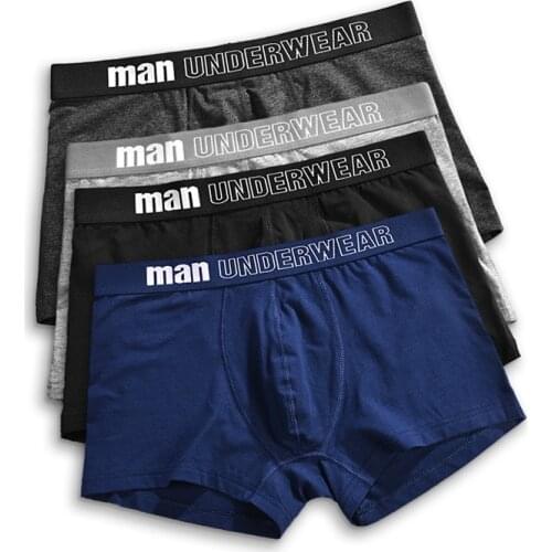 Mens panties boxer men underpants men underwear male men cotton boxer shorts solid trunks