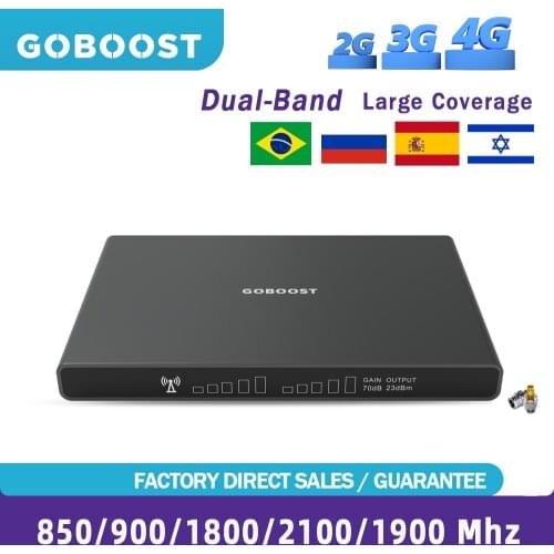 GOBOOST Signal Amplifier Dual Band Repeater 2G 3G 4G 850 1800 GSM 900 Cellular Booster LTE PCS1900 UMTS 2100 Network Cell Phone