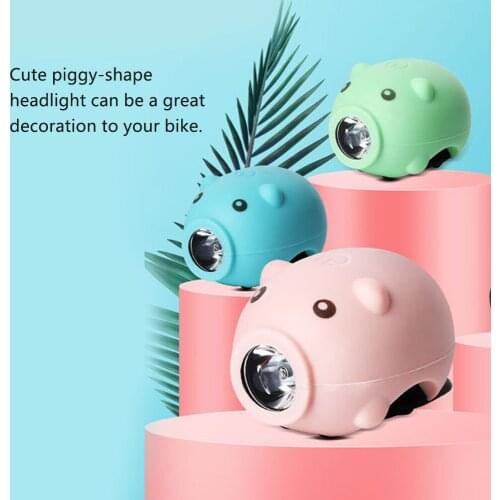 Bike Light USB Rechargeable Bicycle Headlight Portable Cute Horn Light LED Bike Front Light for Mountain Road Bike Children Bike
