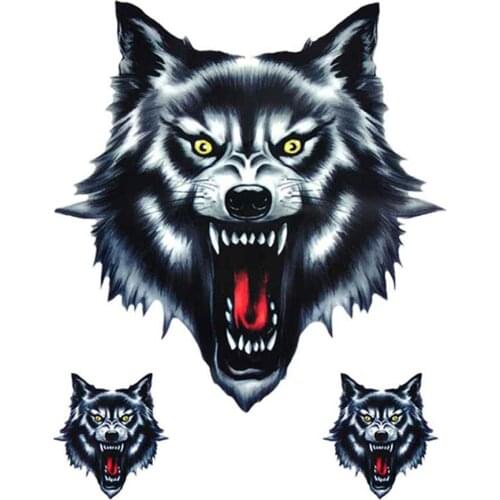 Wolf Head Motorcycle Motorbike Scooter Car Door Decal Badge Paster Film Emblem Stickers Cool Man Truck Helmet Decor