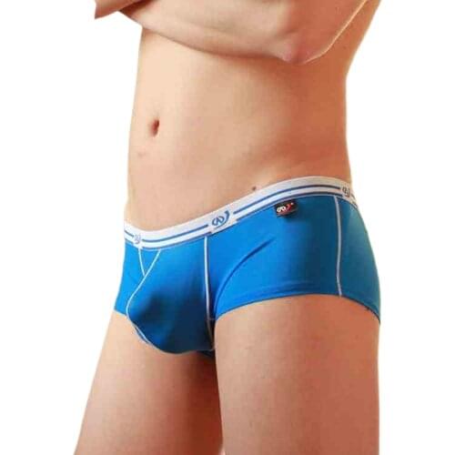 WangJiang Underwear Men Boxer Pouch Penis Bulge Enhancer Boxershorts Sexy Low Waist Ice Silk Underpants Brand Summer Breathable