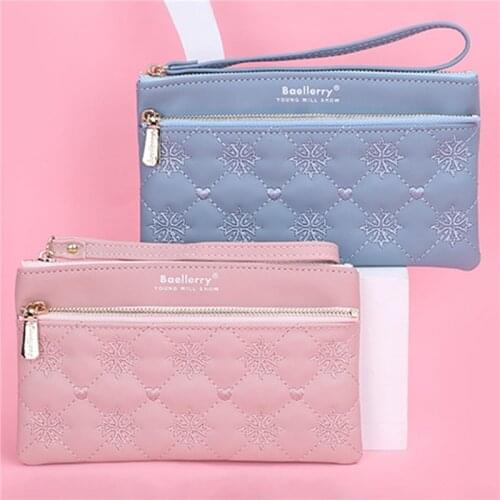 New Womens Wallet Purses Ladies Long Korean Embroidered Large Capacity Zipper Clutch Bag Fashion Wallet Women Carteras Wallet