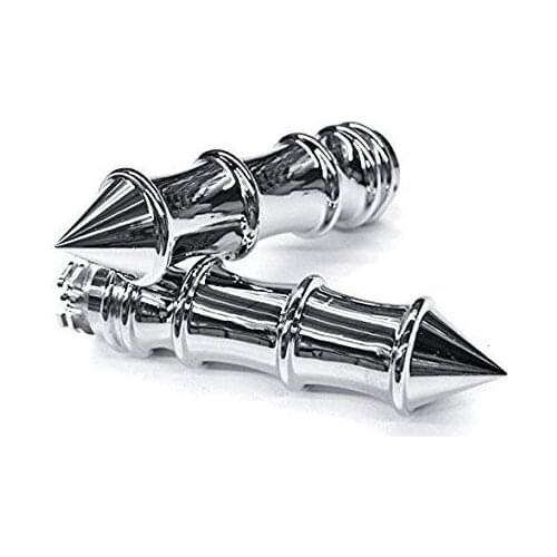 1" 25mm Chrome Motorcycle Handlebar Hand Grips For Honda Kawasaki Pair